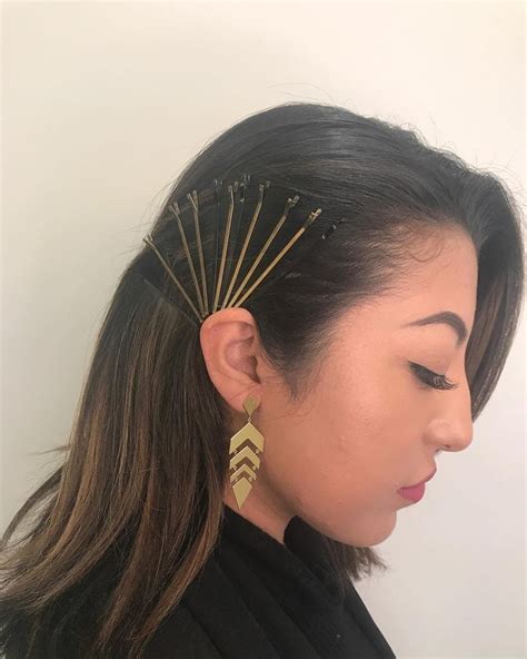 bobby pins on one side